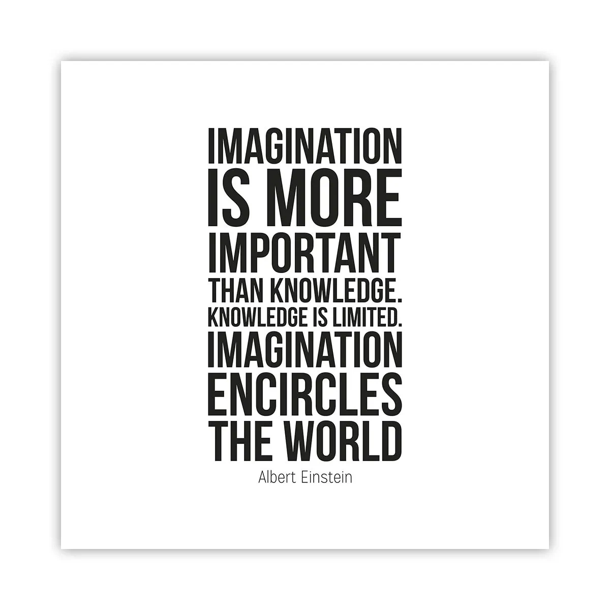 Poster - Einstein sul potere dell'immaginazione - 50x50 cm