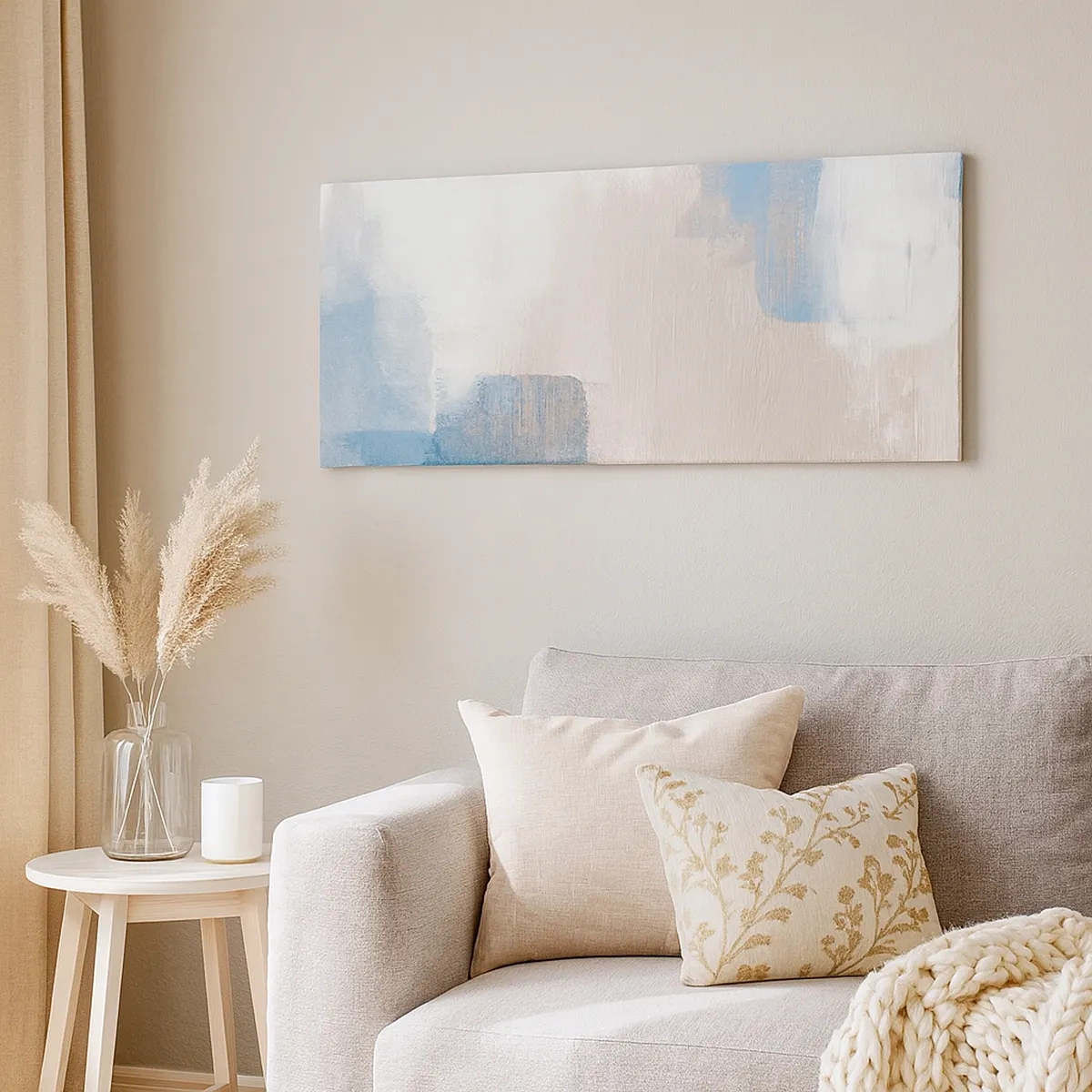 Quadro su tela - Stampe su Tela - Astrazione rosa coperta dal blu - 30x30 cm