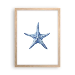 Poster in cornice rovere chiaro - Stella marina - 30x40 cm