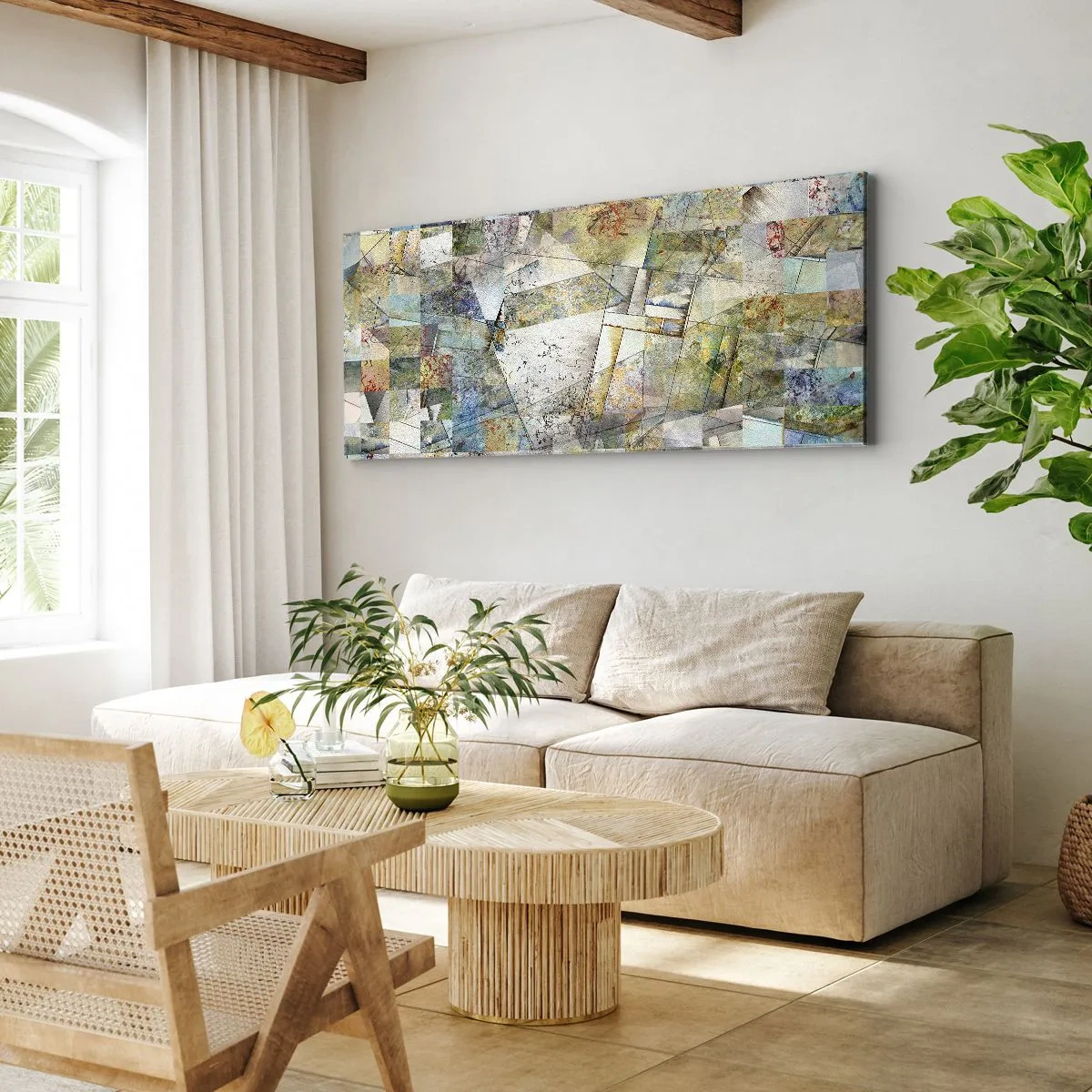 Quadro su tela - Stampe su Tela - Rimpasto geometrico - 100x40 cm