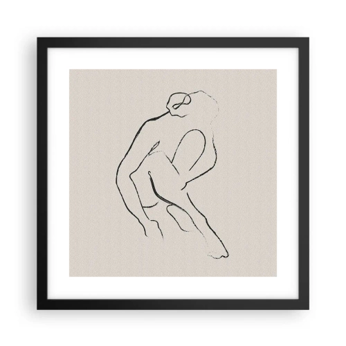 Poster in cornice nera - Schizzo intimo - 40x40 cm