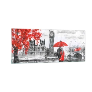 Quadro su vetro - Innamorati a Londra - 100x40 cm