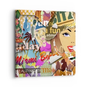 Quadro su tela - Stampe su Tela - Retrospettiva di vacanza - 40x40 cm