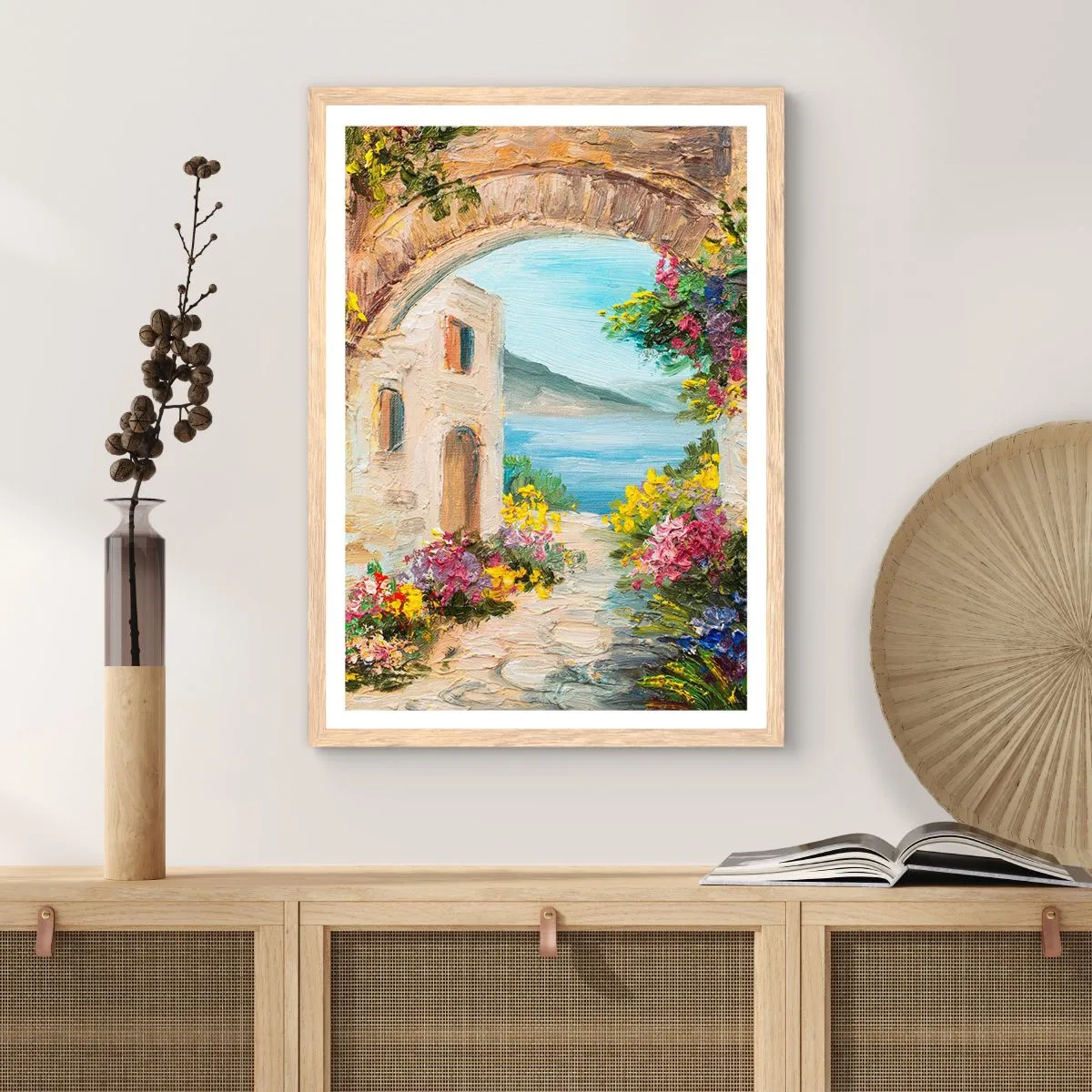 Poster in cornice rovere chiaro - La bellezza della provincia costiera - 40x50 cm