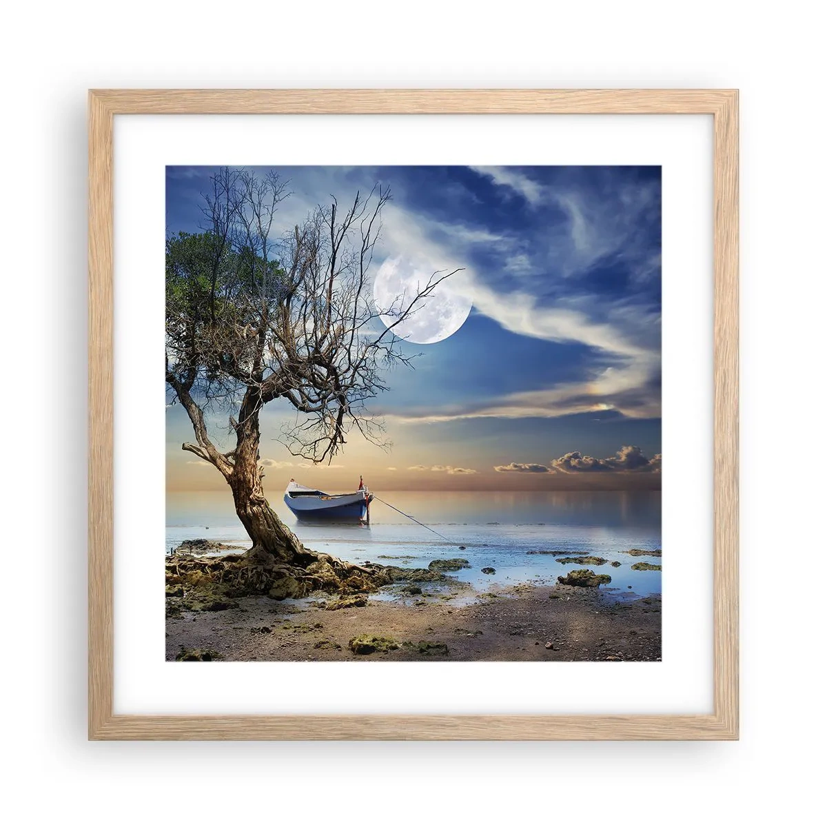 Poster in cornice rovere chiaro - È la fine o l'inizio? - 40x40 cm