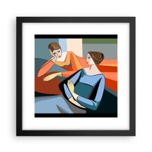 Poster in cornice nera - Il momento delle confidenze - 30x30 cm