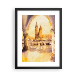 Poster in cornice nera - Alba sulla piazza di Cracovia - 30x40 cm