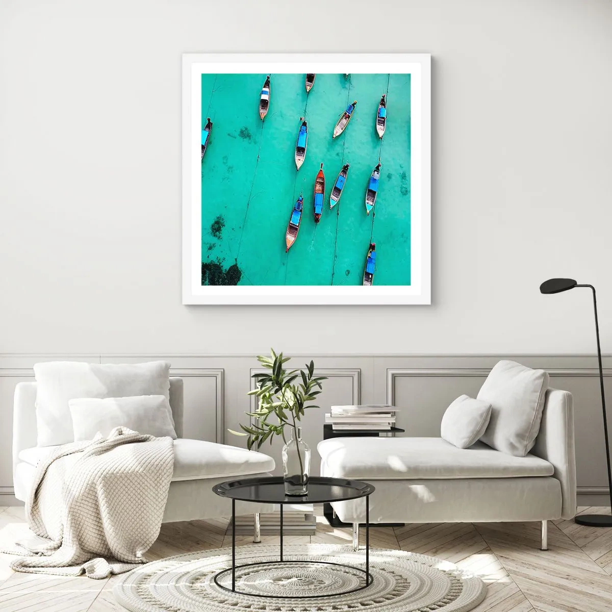 Poster in cornice bianca - In gioiosa attesa - 60x60 cm