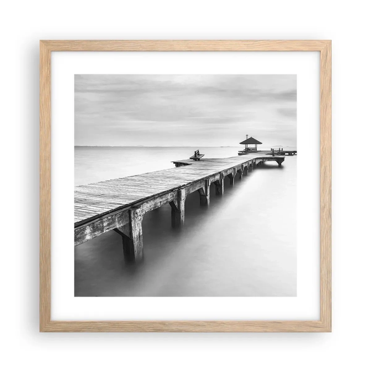 Poster in cornice rovere chiaro - Sempre più lontano. - 40x40 cm