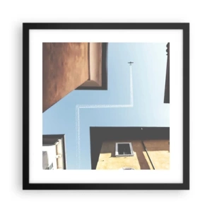 Poster in cornice nera - Sopra il labirinto urbano - 40x40 cm