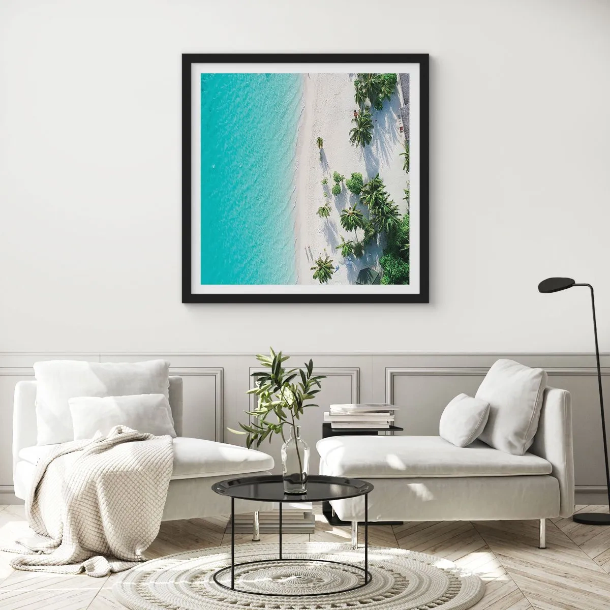Poster in cornice nera - Vacanze in paradiso - 60x60 cm