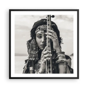 Poster in cornice nera - La musica dell'oriente - 60x60 cm