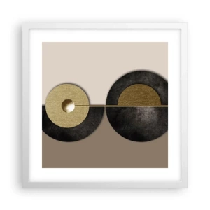 Poster in cornice bianca - Variazioni attorno al cerchio - 40x40 cm