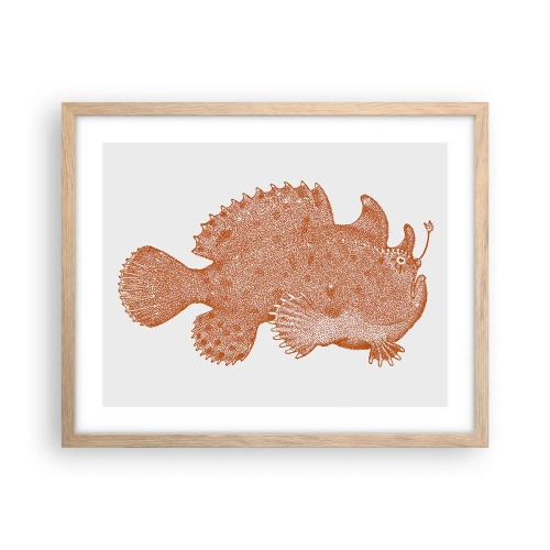 Poster in cornice rovere chiaro - È davvero un pesce - 50x40 cm
