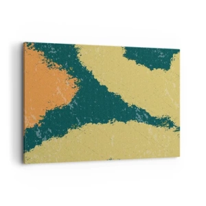 Quadro su tela - Stampe su Tela - Punti astratti nei colori terrosi e verdi - 120x80cm - Astrazione: movimento lento - Decorazione murale moderna per soggiorno e camera da letto ARTTOR