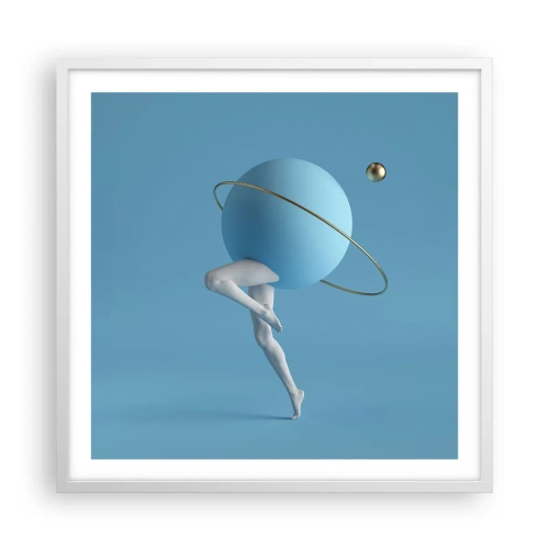 Poster in cornice bianca - E i pianeti folleggiano - 60x60 cm