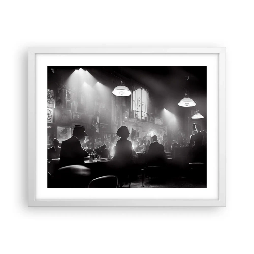 Poster in cornice bianca - Nell'atmosfera jazz - 50x40 cm