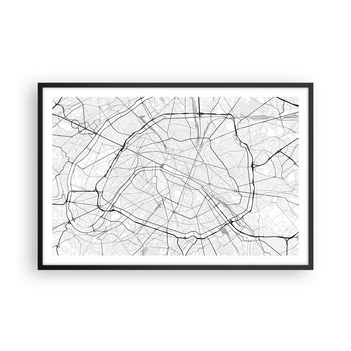 Poster in cornice nera - Il fiore di Parigi - 91x61 cm