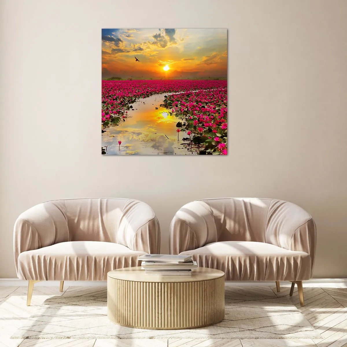 Quadro su vetro - La vita segreta del lago - 60x60 cm