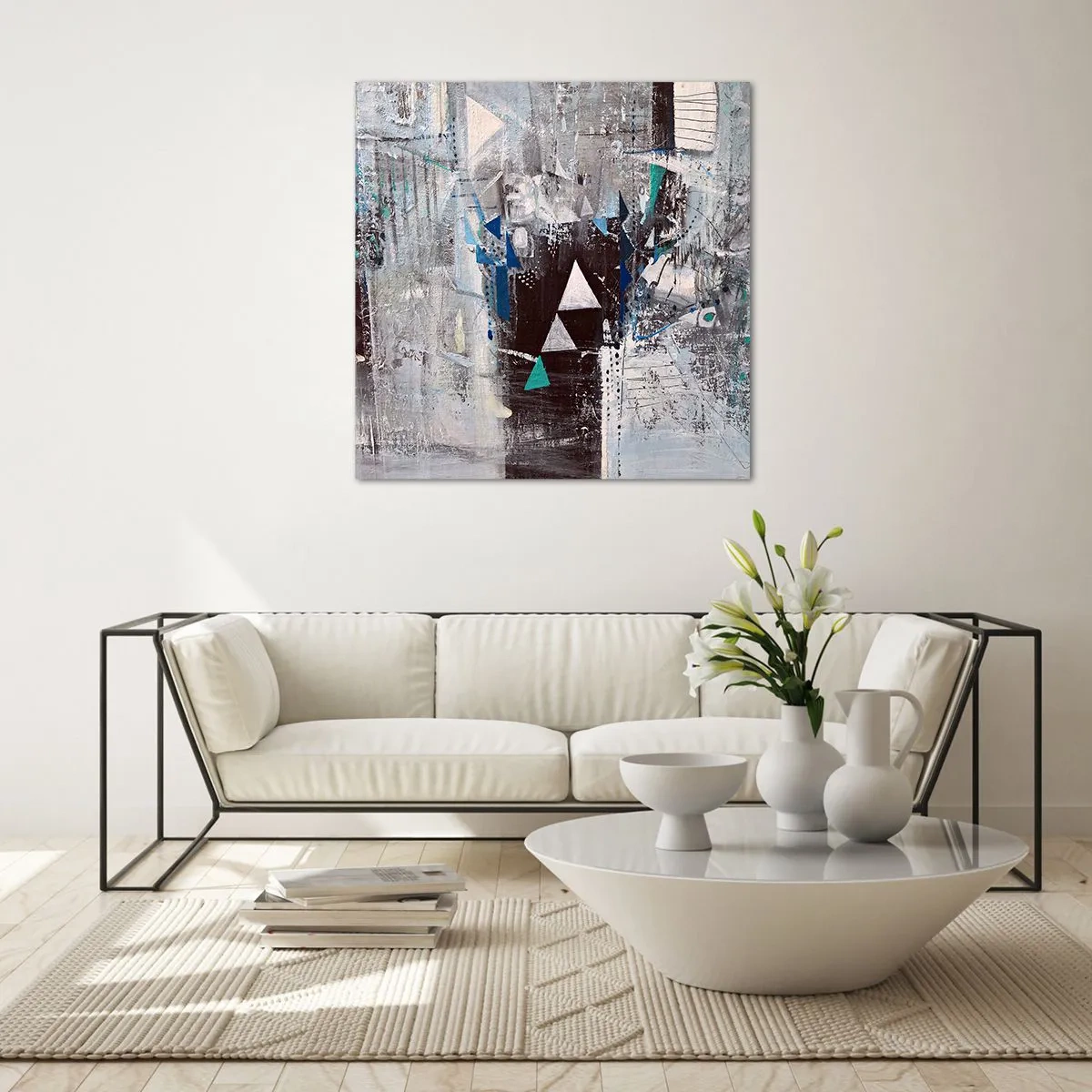 Quadro su vetro - L'ordine superiore dei triangoli - 40x40 cm