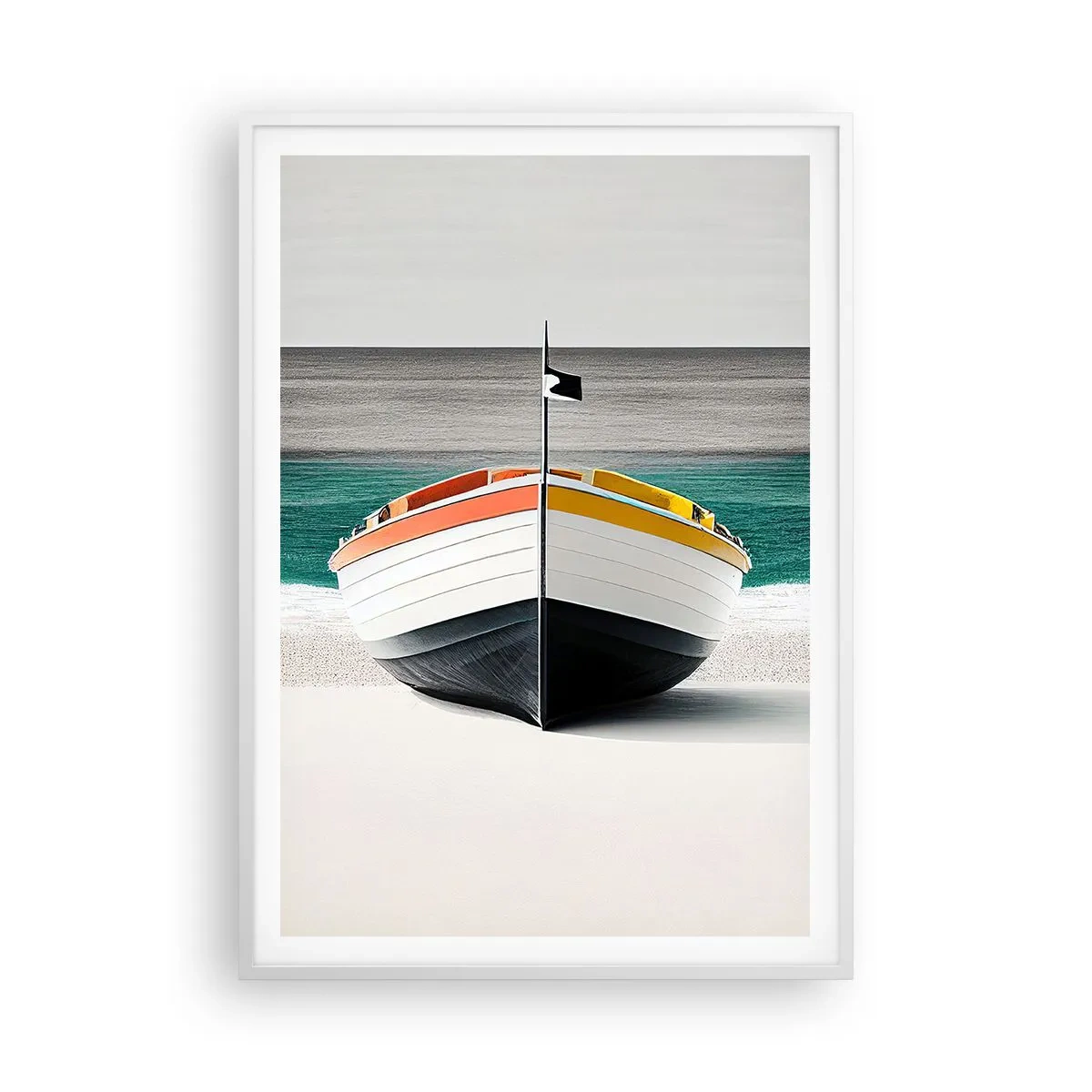 Poster in cornice bianca - Al suo posto - 70x100 cm