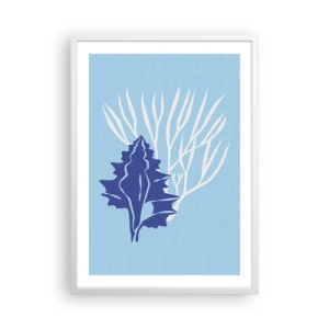 Poster in cornice bianca - Forme fogliose - 50x70 cm