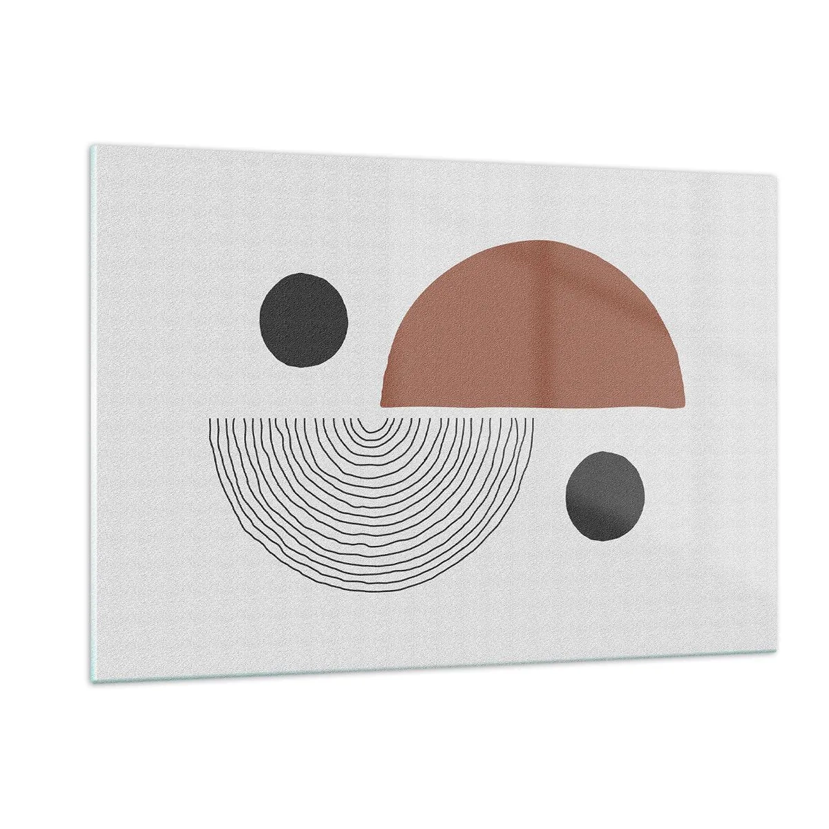 Quadro su vetro - Figure geometriche su sfondo chiaro in stile astratto - 120x80cm - La perfezione del cerchio - Decorazione murale moderna per soggiorno e camera da letto ARTTOR