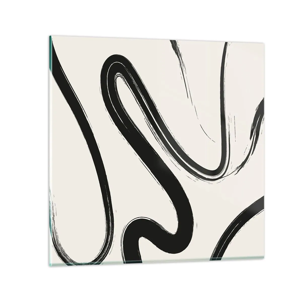 Quadro su vetro - Capriccio bianco e nero - 40x40 cm