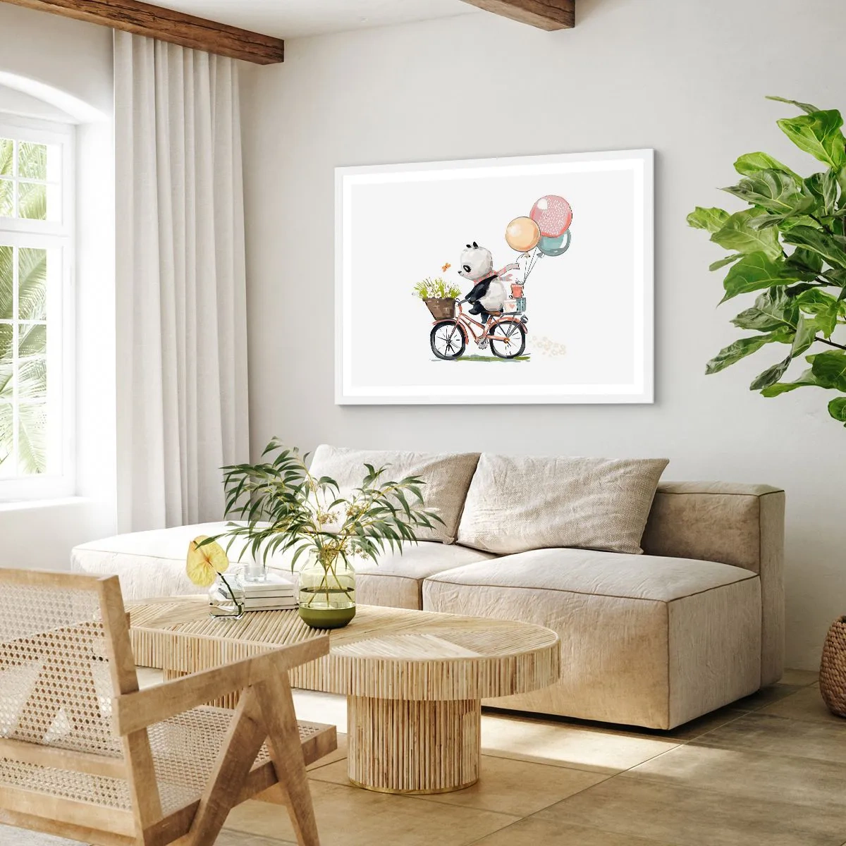 Poster in cornice bianca - Giorno felice - 70x50 cm