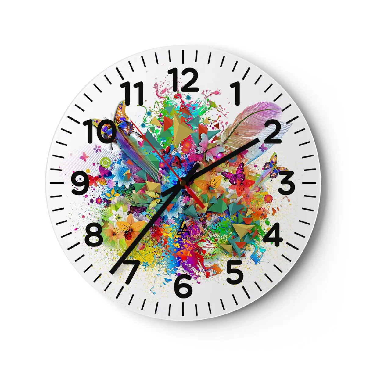 Orologio da parete - Orologio in Vetro - Un mazzo di gioia - 40x40 cm