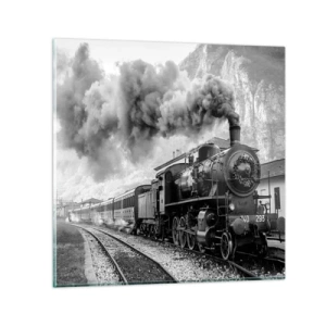 Quadro su vetro - Ferma alla stazione... - 40x40 cm
