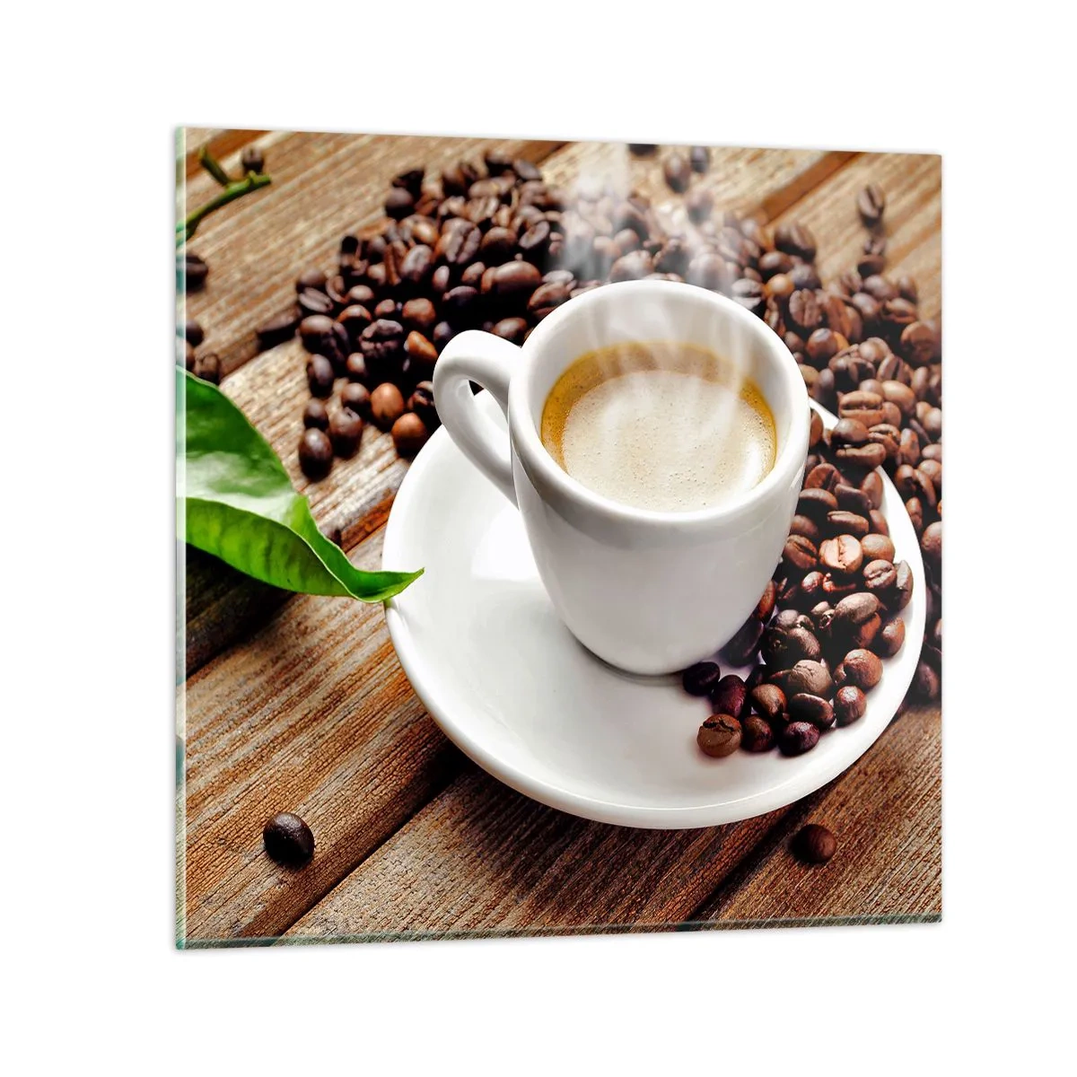 Quadro su vetro - Il caffè è pronto - 60x60 cm