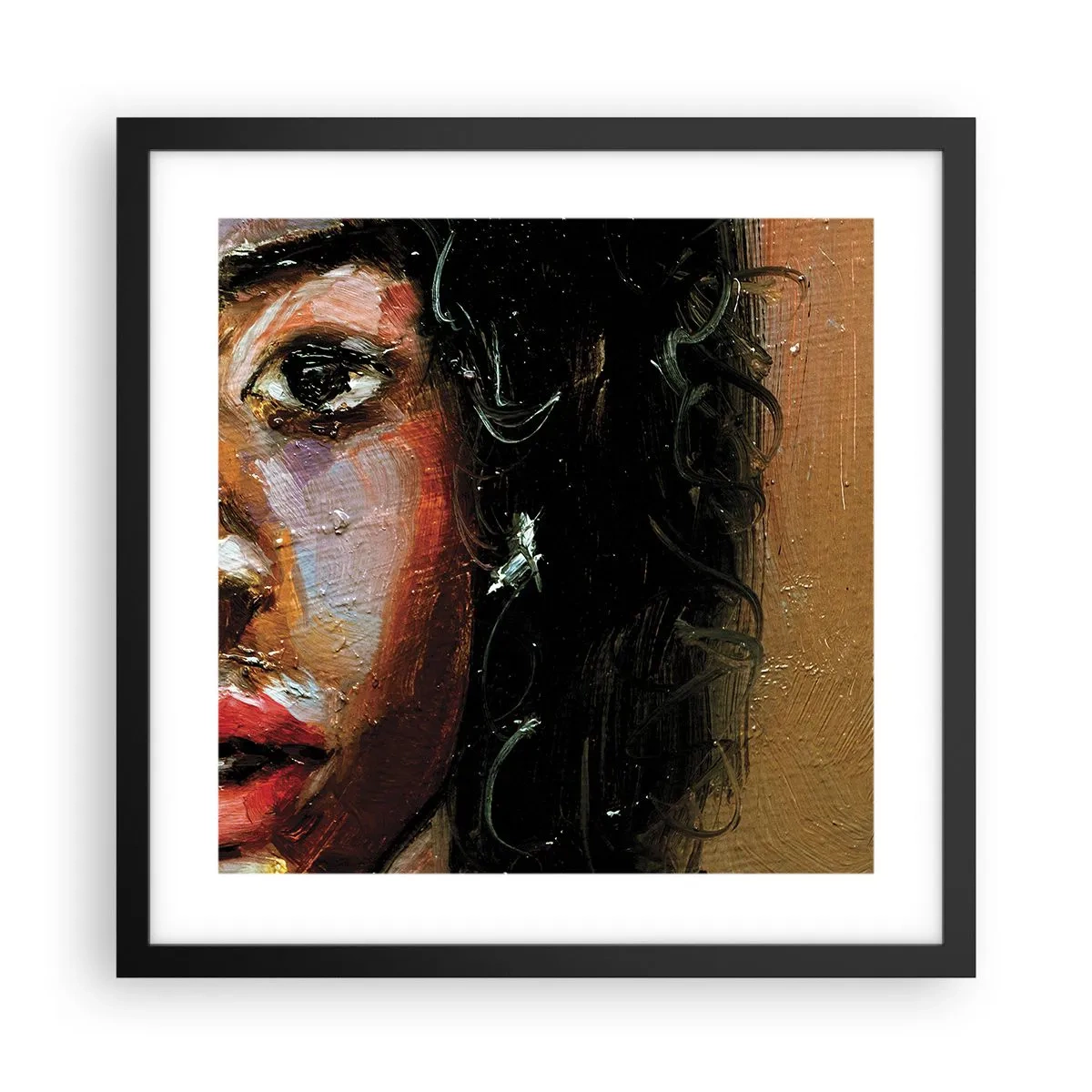 Poster in cornice nera - Oscurità e luce - 40x40 cm