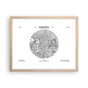 Poster in cornice rovere chiaro - Anatomia di Madrid - 50x40 cm