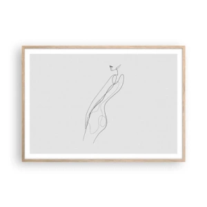 Poster in cornice rovere chiaro - Appena una promessa - 100x70 cm