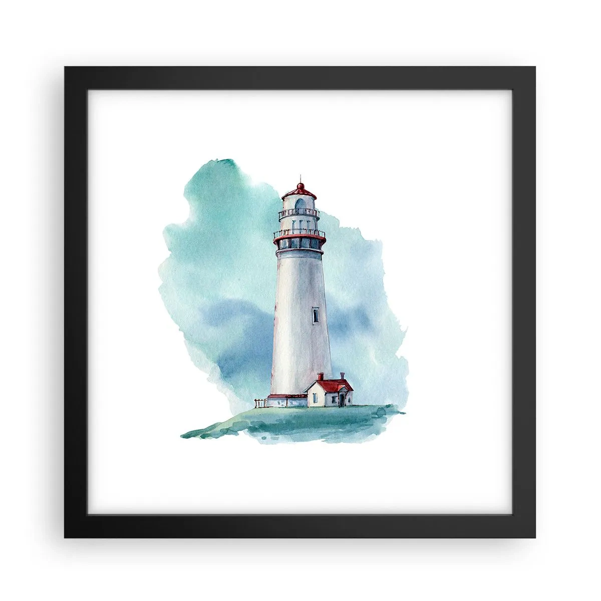 Poster in cornice nera - Il mite amico del blu - 30x30 cm