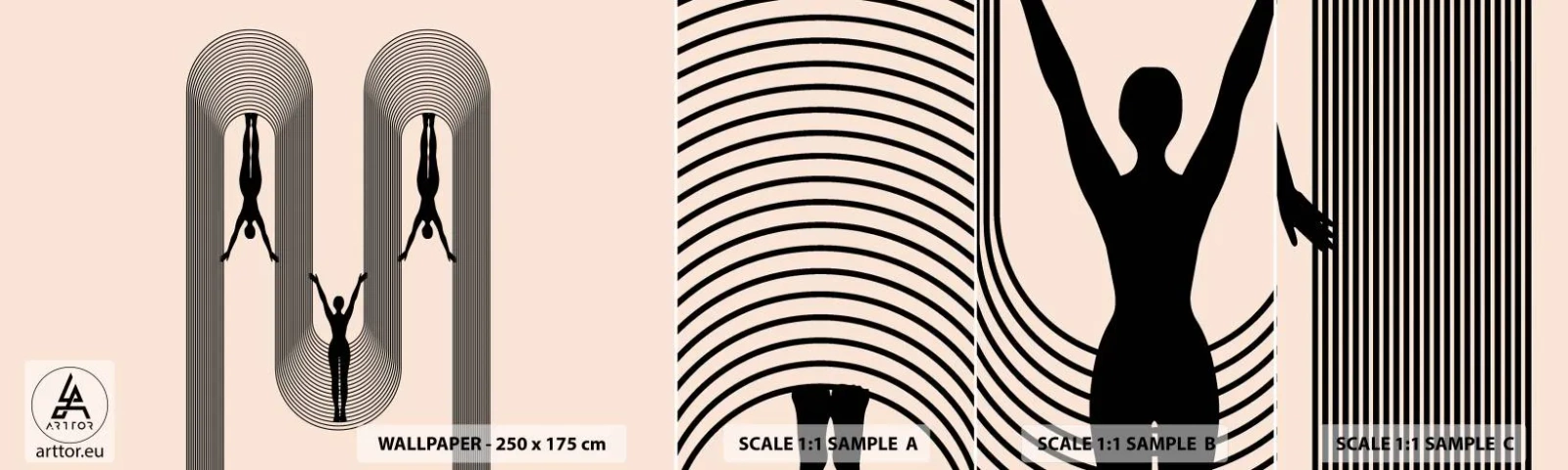 Campione di Fotomurale Adesivo Deluxe Sticker - Sottosopra - Surrealismo, Corpo, Yoga - 100x30 cm