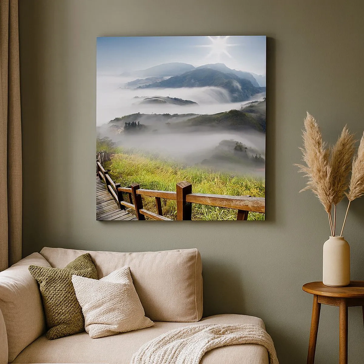 Quadro su tela - Stampe su Tela - Avvolti di luce e nebbia - 30x30 cm