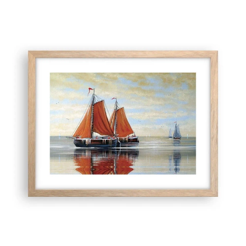 Poster in cornice rovere chiaro - Naviga, marinaio... - 40x30 cm