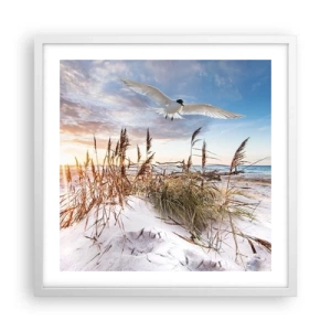 Poster in cornice bianca - Vento dal mare - 50x50 cm
