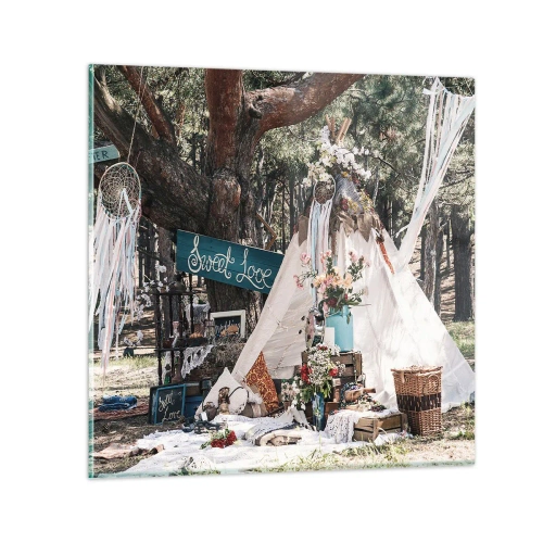 Quadro su vetro - Make love... - 50x50 cm