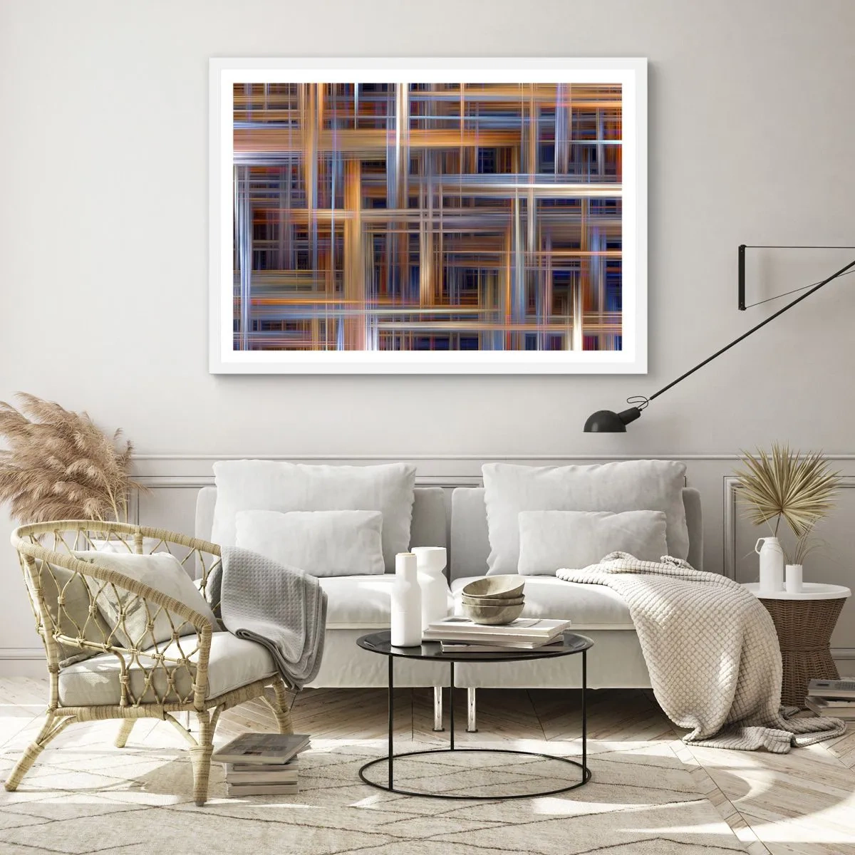 Poster in cornice bianca - Tessute con la luce - 70x50 cm