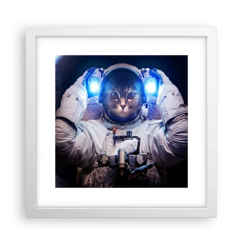 Poster in cornice bianca - Houston, avete un problema - 30x30 cm