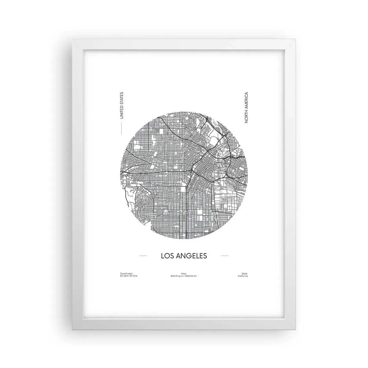 Poster in cornice bianca - Anatomia di Los Angeles - 30x40 cm