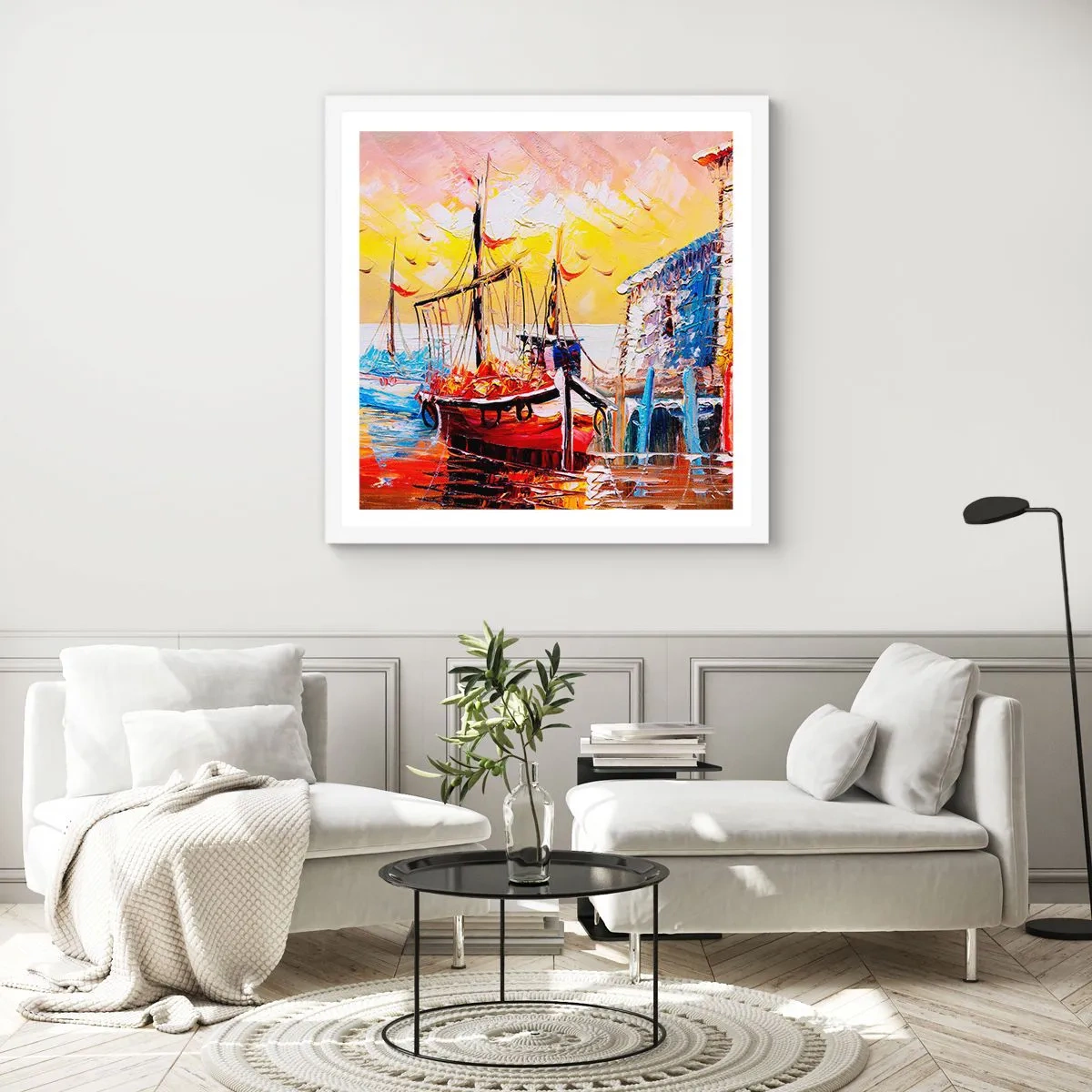 Poster in cornice bianca - Ritorno felice - 40x40 cm