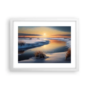 Poster in cornice bianca - Tramonto invernale - 40x30 cm
