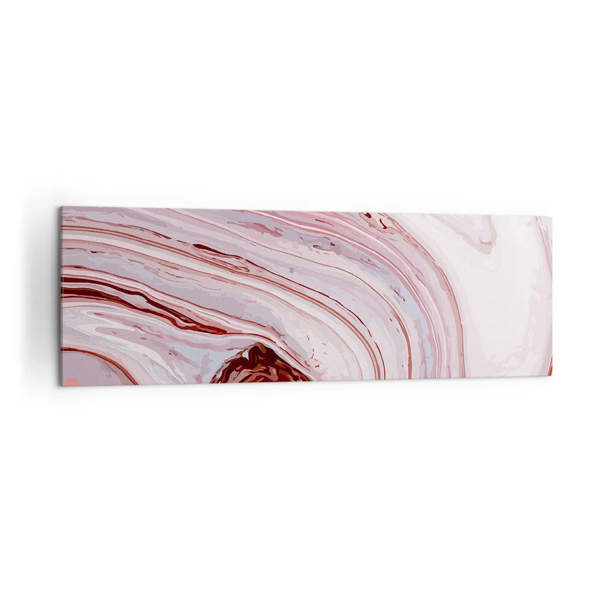 Quadro su tela - Stampe su Tela - Motivo astratto in rosa e bianco - 160x50cm - Dritto, poi a destra in basso - Decorazione murale moderna per soggiorno e camera da letto ARTTOR