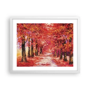 Poster in cornice bianca - Impressione d'autunno - 50x40 cm