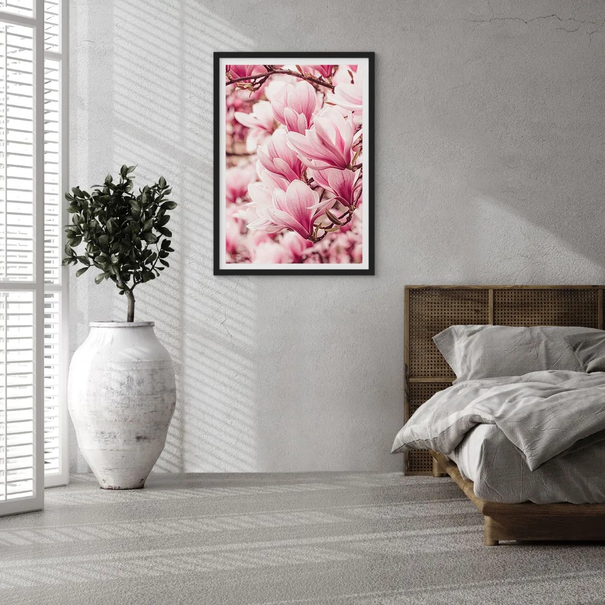 Poster in cornice nera - La primavera è rosa - 61x91 cm