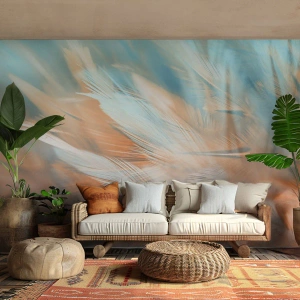 Fotomurali Premium Canvas - Nel paese della mitezza - Delicato, Piume, Minimalismo - 450x315 cm